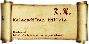 Kelecsényi Mária névjegykártya