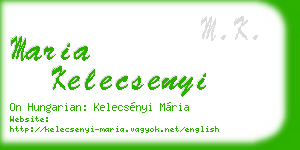 maria kelecsenyi business card